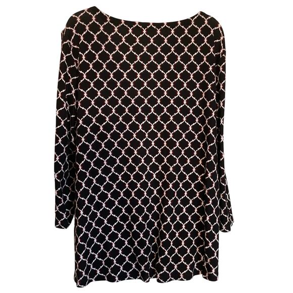 Charter Club Black Moroccan Print Top 3X - Picture 2 of 8